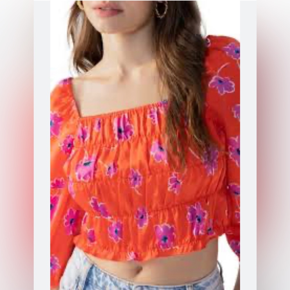 NWT SANCTUARY THINK OF ME SMOCK CROPPED TOP SIZE SMALL